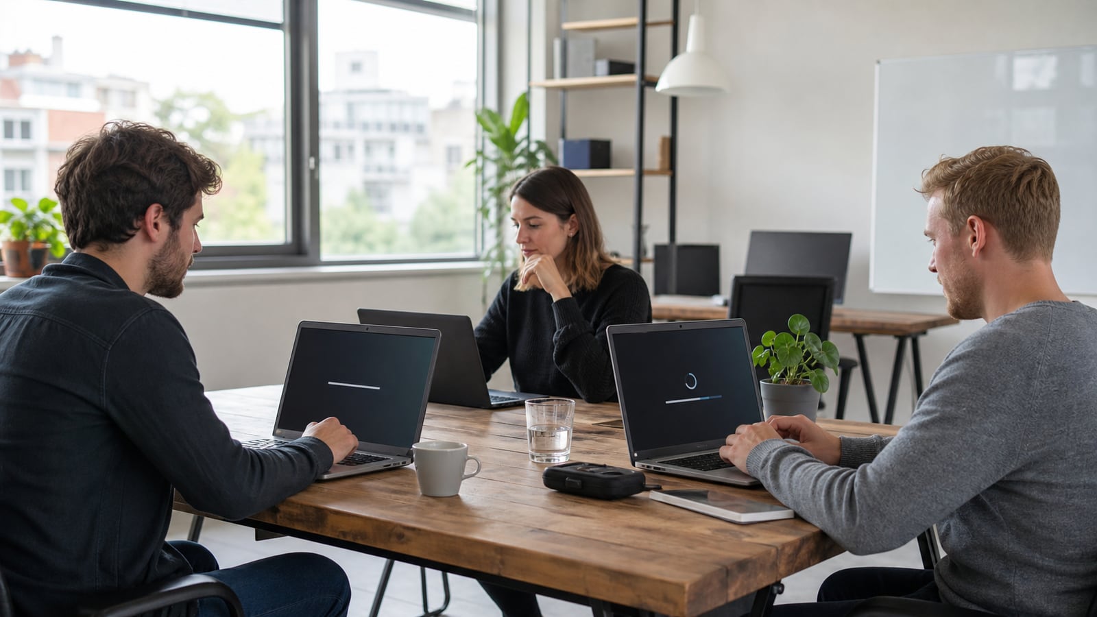 Klein team stemt gefaseerde software-updates op meerdere laptops af